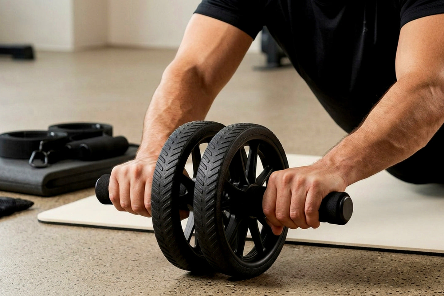 Elbow Support Automatic Rebound Abdominal Wheel Core Muscle Ab Trainer with Counter Display Fitness Exercise Roller Wheel