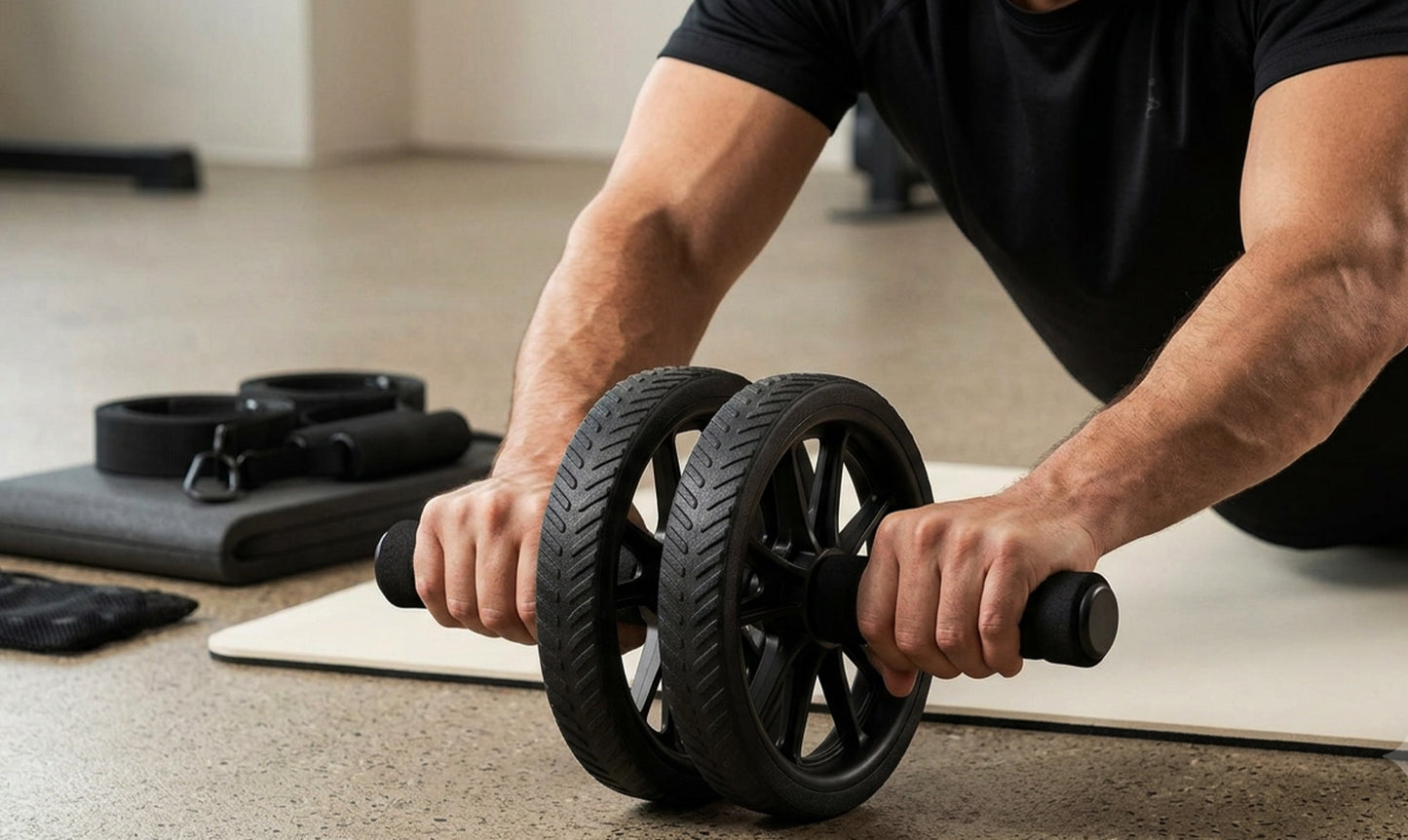 Elbow Support Automatic Rebound Abdominal Wheel Core Muscle Ab Trainer with Counter Display Fitness Exercise Roller Wheel
