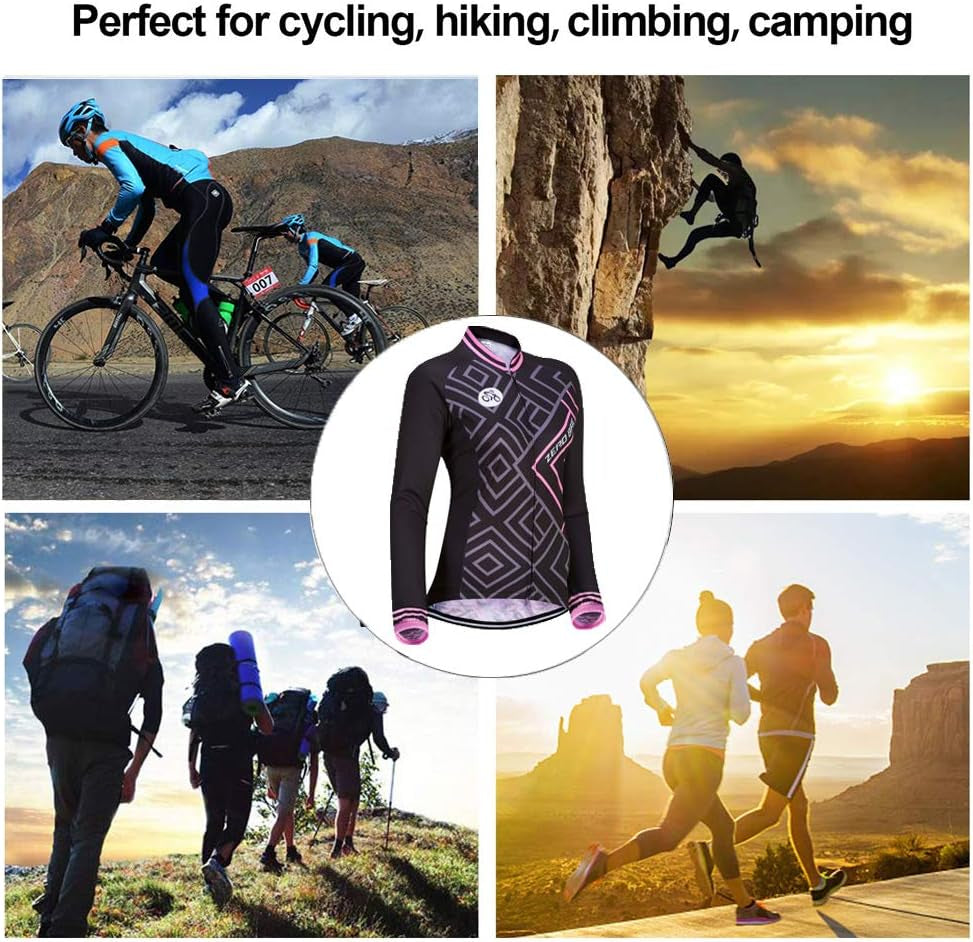 Cycling Jersey Women Long Sleeve Bike Shirts Jacket Breathable Bicycle Clothing Biker Tops Cyclist Apparel with Pockets