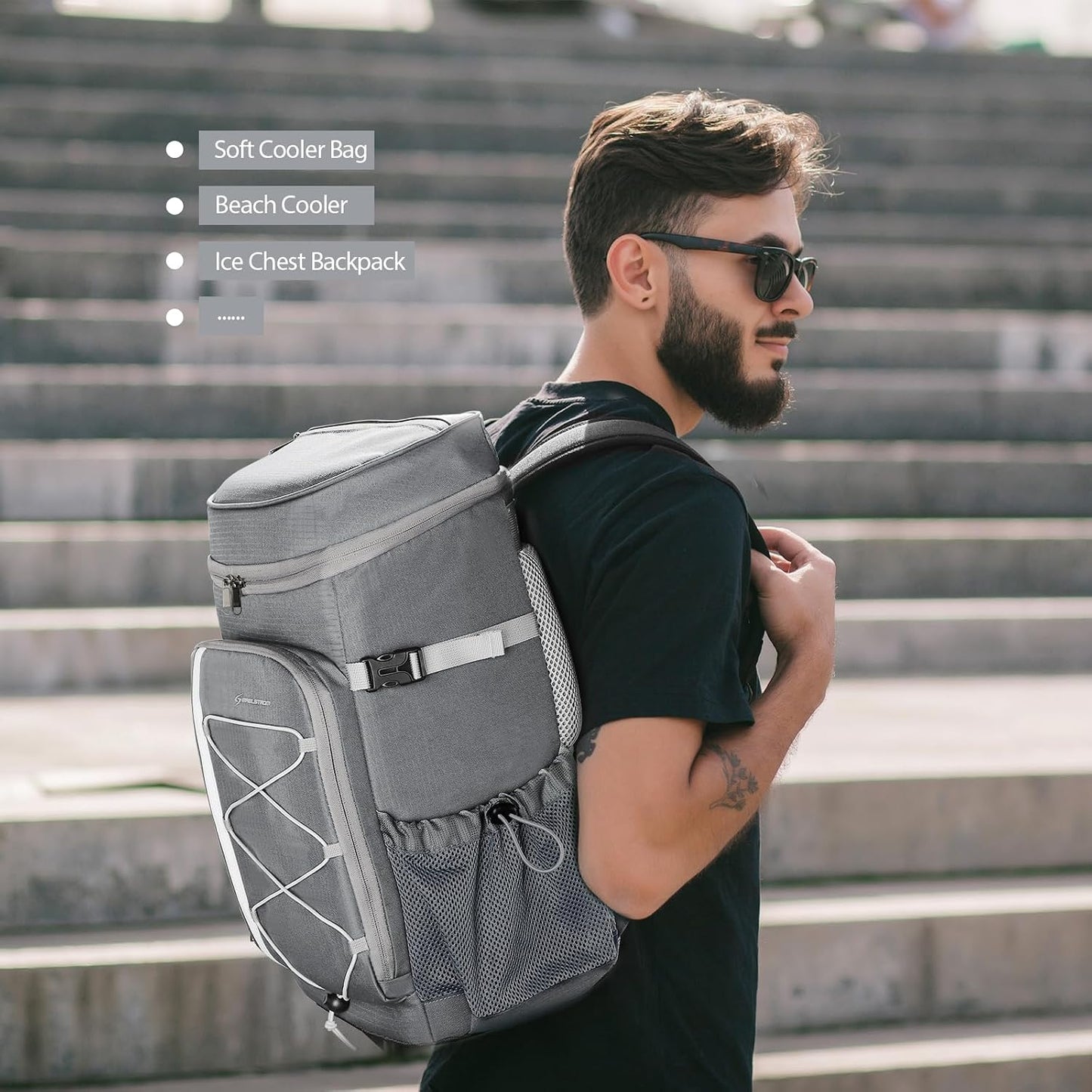 Cooler Backpack,35 Can Backpack Cooler Leakproof,Insulated Soft Cooler Bag,Camping Cooler,Beach Cooler,Ice Chest Backpack,Lightweight Travel Cooler Lunch Backpack for Hiking,Shopping