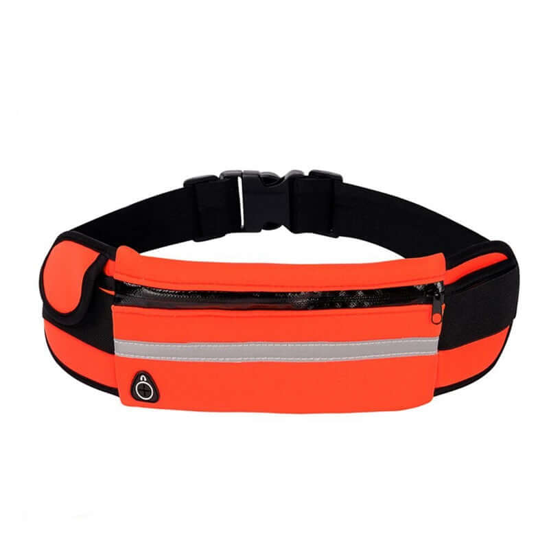 Velocity water-resistant sports running belt and fanny pack - full product view orange
