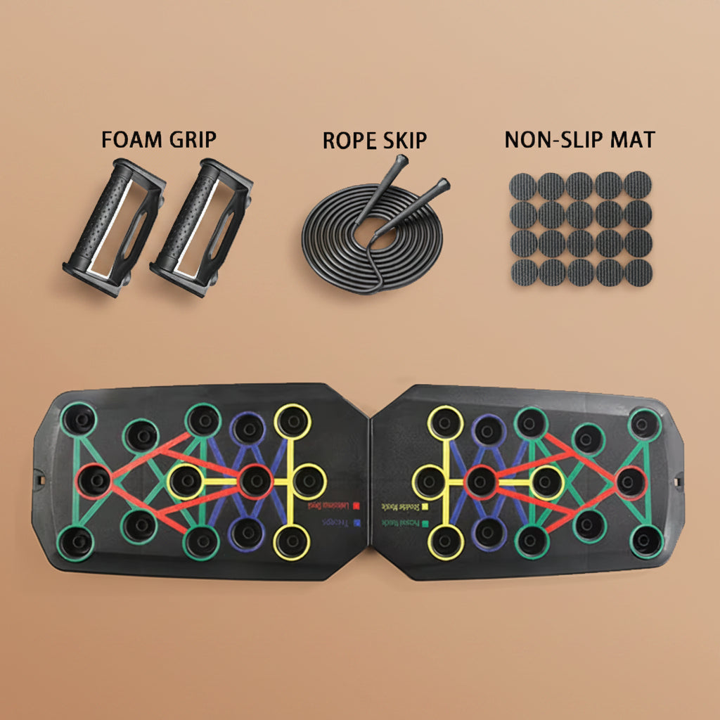 Portable Foldable Push-Up Board Set with Handles Multifunctional Fitness Equipment for Chest Abdomen Arms Back Training