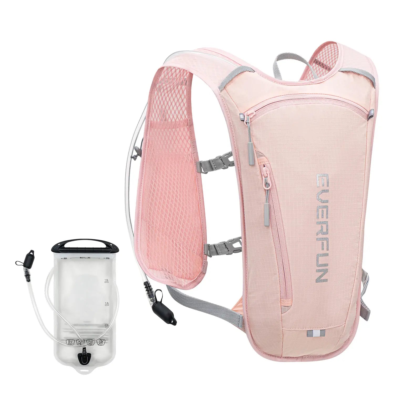 Everfun Hydration Backpack - Small Running & Hiking Vest Backpack with 1.5L Water Bladder for Outdoor Activities