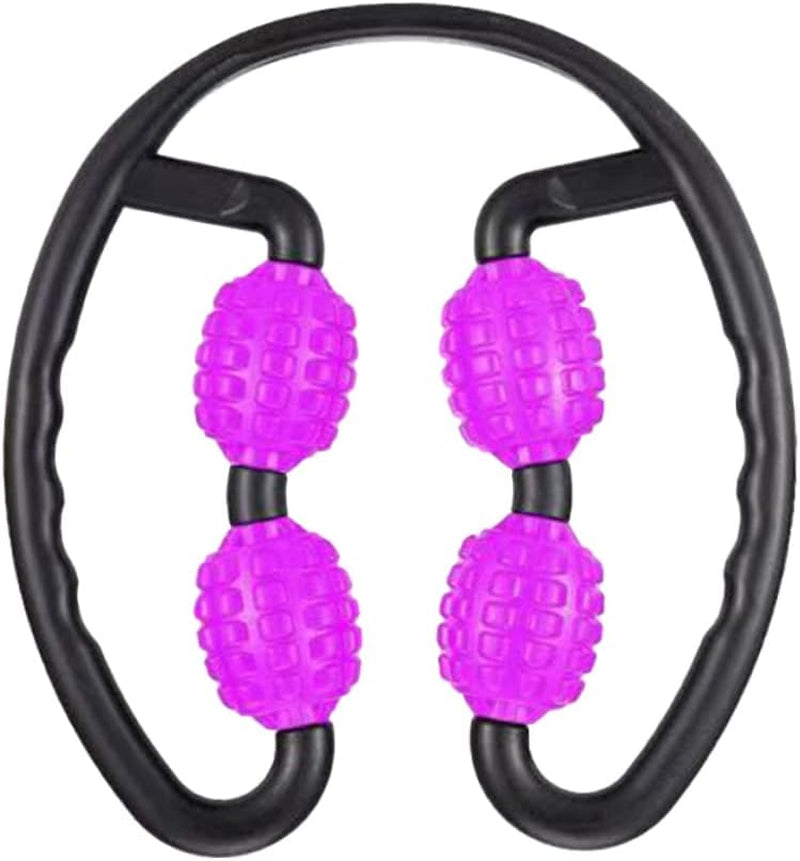 Leg Massage Stick with Four Separate Wheels and Non-Slip Handle for Muscle Relaxation and Home Gym Workout Adjustable PP Material Clamp for Arms and Shoulders