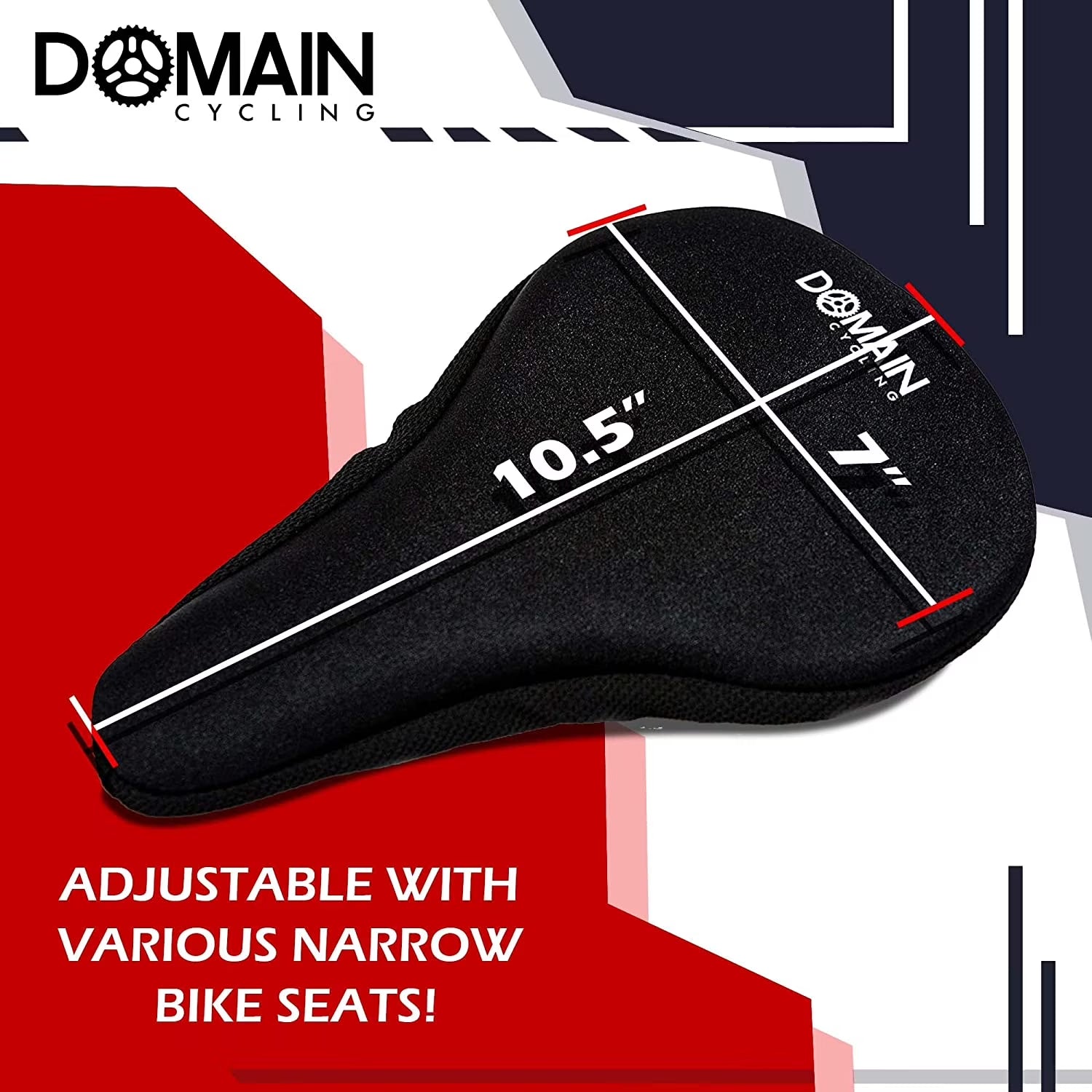 Gel Bike Seat Cushion Cover for Indoor & Outdoor Bikes, 10.5 X 7 In