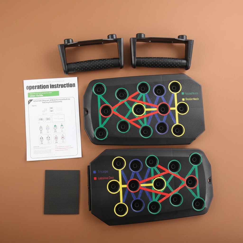 Portable Foldable Push-Up Board Set with Handles Multifunctional Fitness Equipment for Chest Abdomen Arms Back Training