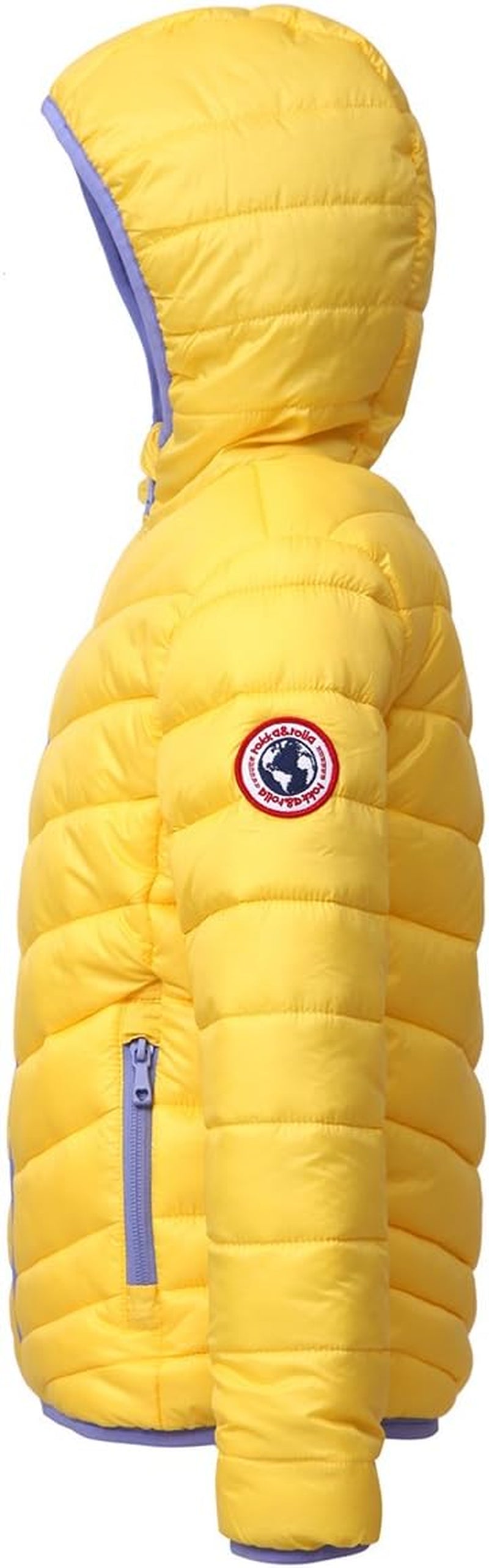 Girls' Reversible Lightweight Puffer Jacket Hooded Water-Resistant Winter Coat