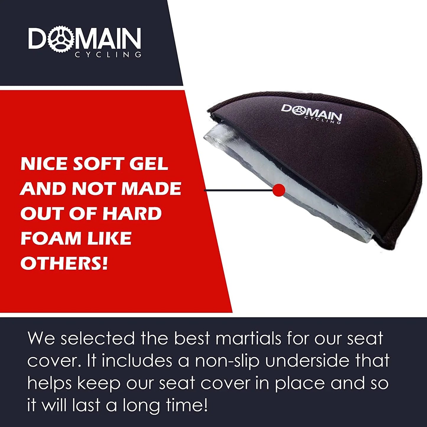 Gel Bike Seat Cushion Cover for Indoor & Outdoor Bikes, 10.5 X 7 In