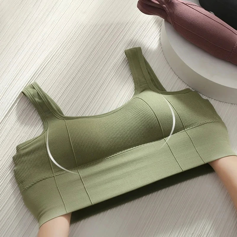 Women Seamless Sports Bra Breathable Fitness Crop Top Beautiful Back Push up Underwear Slim Elastic Sleeveless Vest