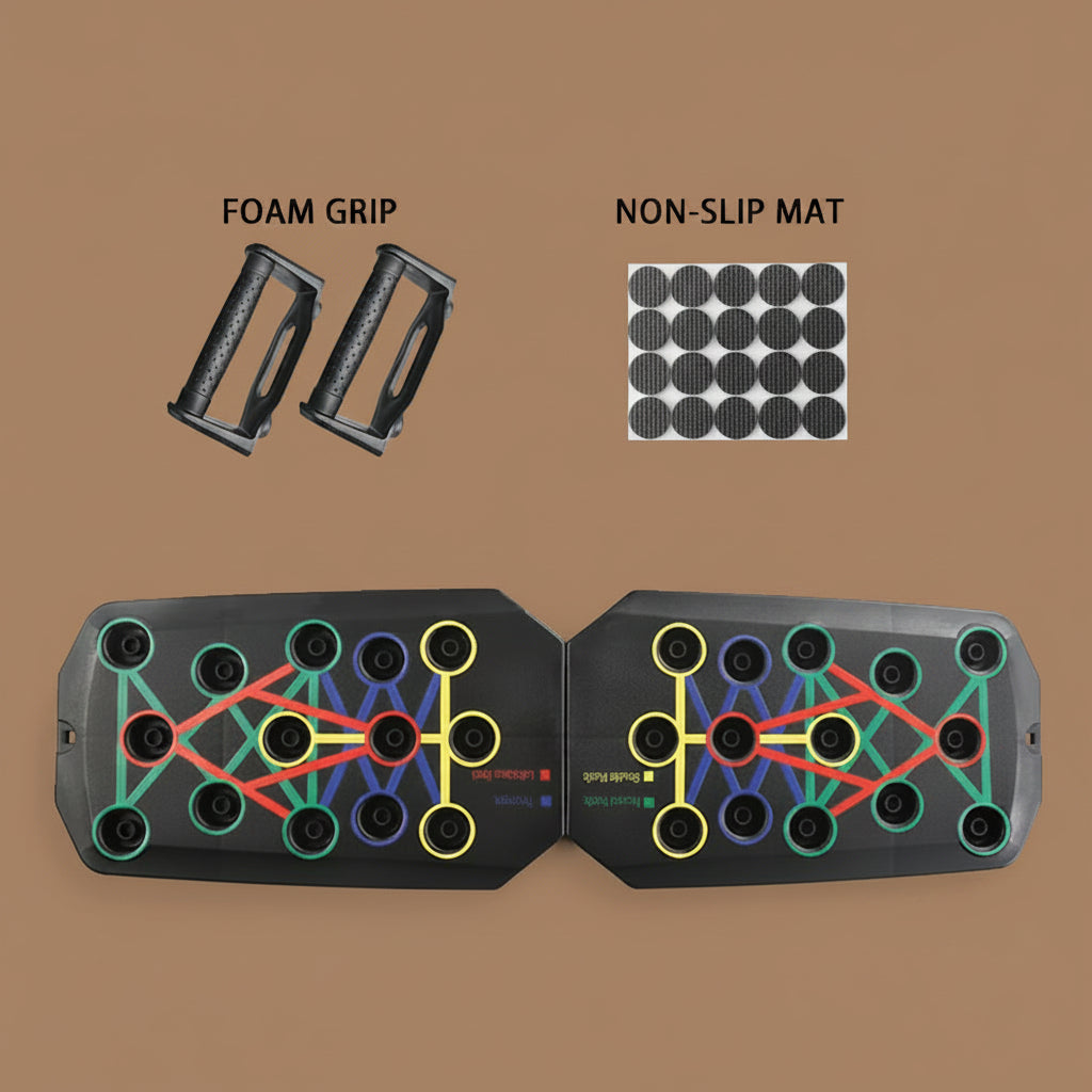 Portable Foldable Push-Up Board Set with Handles Multifunctional Fitness Equipment for Chest Abdomen Arms Back Training