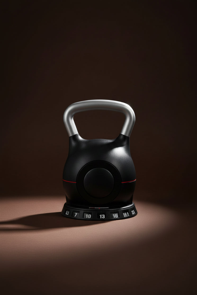 Kettlebell, Adjustable Kettlebell with 7 Weight Levels (3.5, 7, 10, 13, 16, 19.5, 22.5 Lbs), Die-Cast Aluminum and ABS Material, for Grip Strength Training, Full-Body Workout & Cross-Training