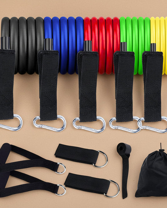 11-piece resistance band set with handles and attachments