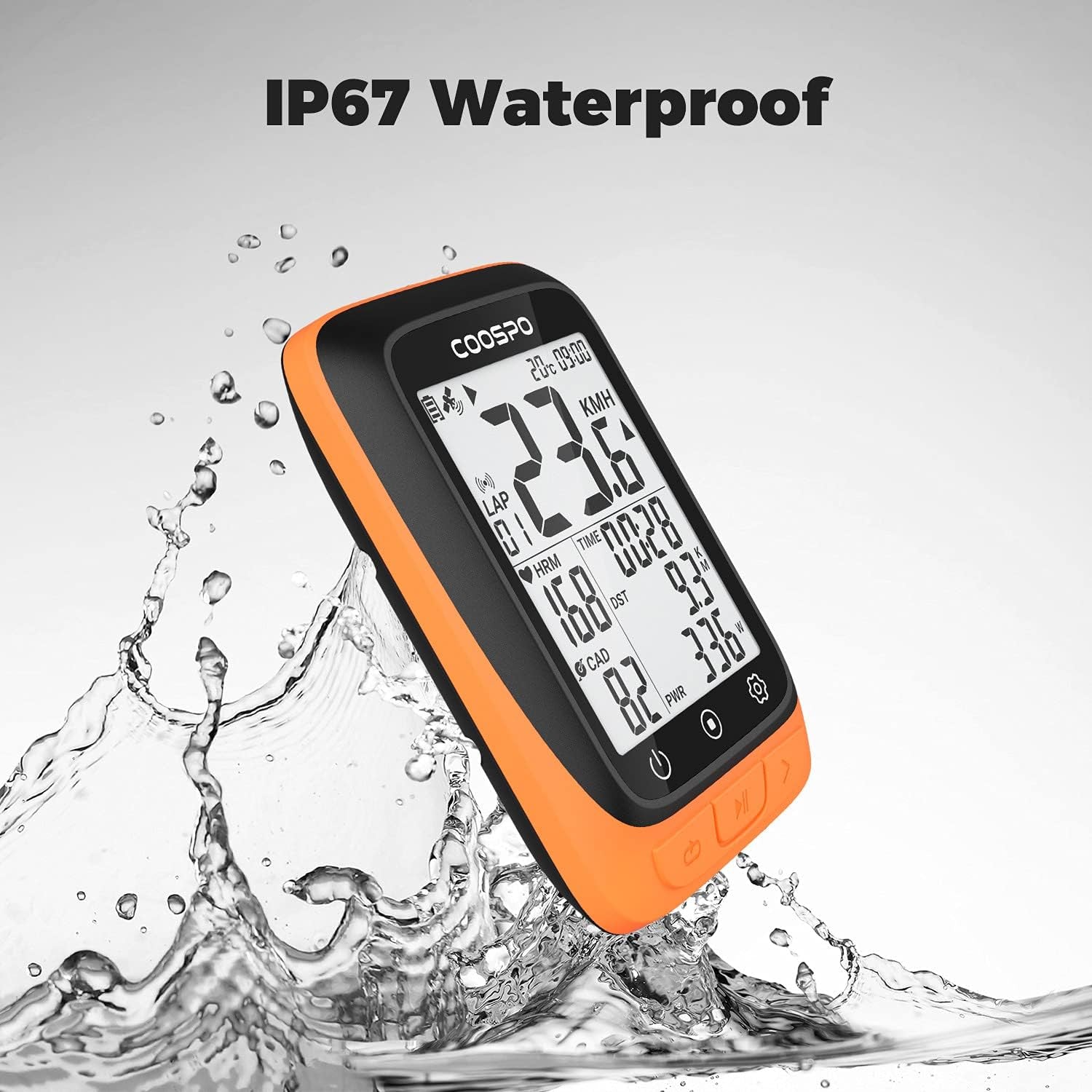 Bike Computer Wireless GPS, Cycling Computer GPS Bike Tracker with Bluetooth/Ant+, Waterproof Bicycle Computer GPS Speedometer with Auto Backlight, 2.4 Inch LCD Display