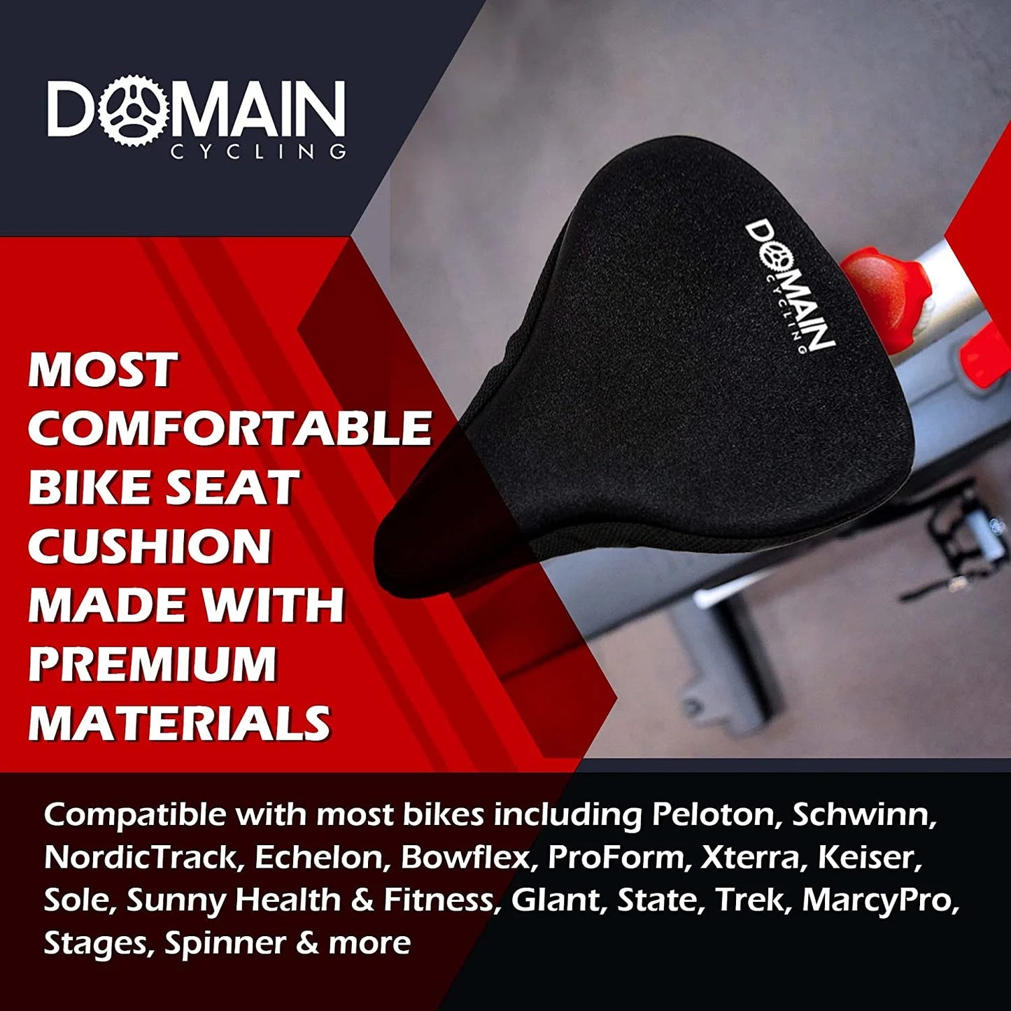 Gel Bike Seat Cushion Cover for Indoor & Outdoor Bikes, 10.5 X 7 In