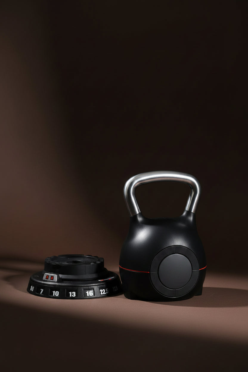 Kettlebell, Adjustable Kettlebell with 7 Weight Levels (3.5, 7, 10, 13, 16, 19.5, 22.5 Lbs), Die-Cast Aluminum and ABS Material, for Grip Strength Training, Full-Body Workout & Cross-Training