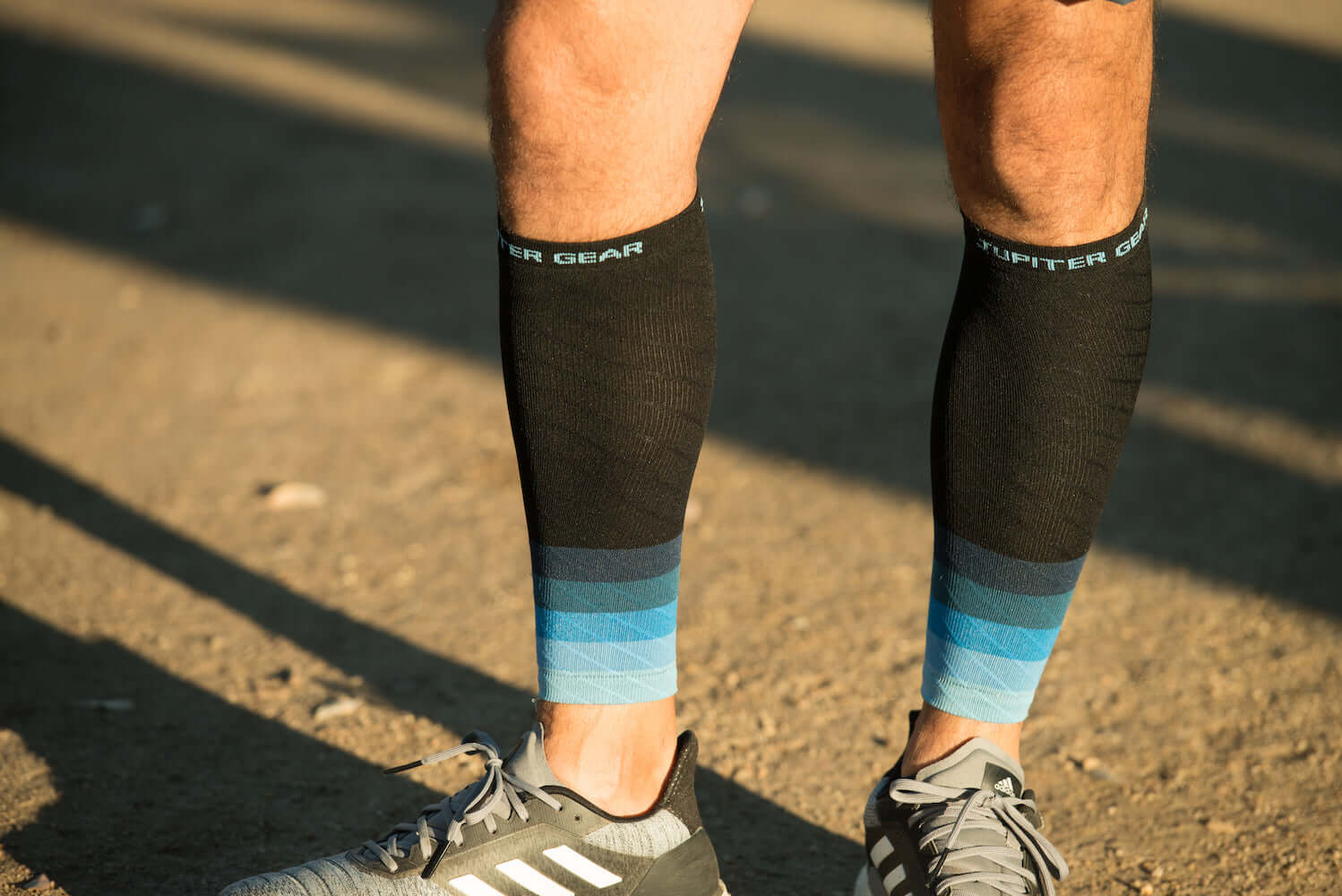 Compression calf and leg sleeve for endurance sports and running - front view