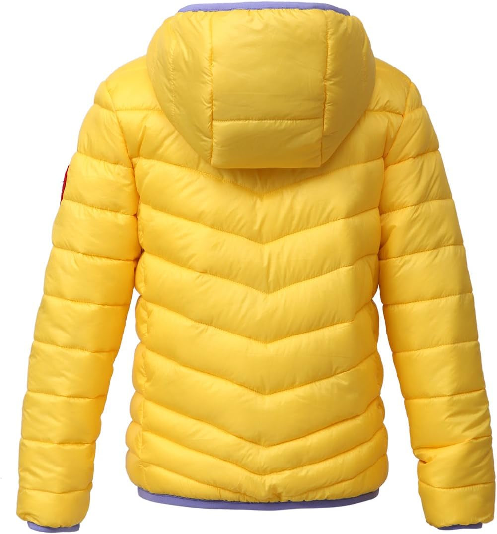 Girls' Reversible Lightweight Puffer Jacket Hooded Water-Resistant Winter Coat