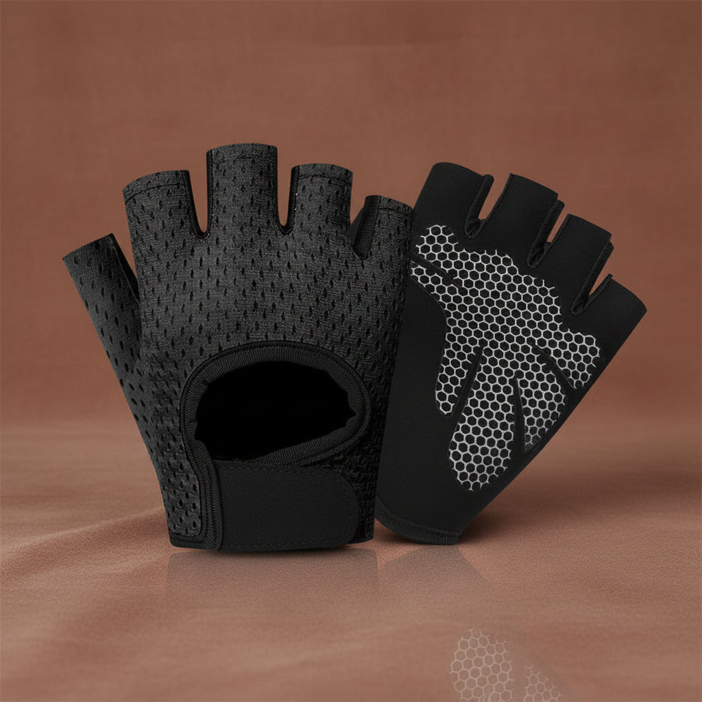Summer Women Men Silicone Non-Slip Sweat-Proof Breathable Fitness Sports Outdoor Bike Half-Finger Gloves Gym Power Bicycle Glove