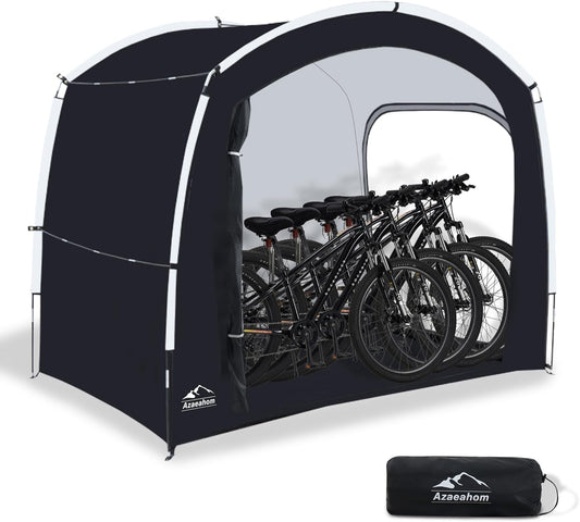 Bike Storage Shed Tent Waterproof Outdoor Side Access Portable XL | for Motorcycle Garden Tools Lawn Mower, Protects Bicycle, Compact Storage, Durable Water Resistant Material Outdoor Shelter