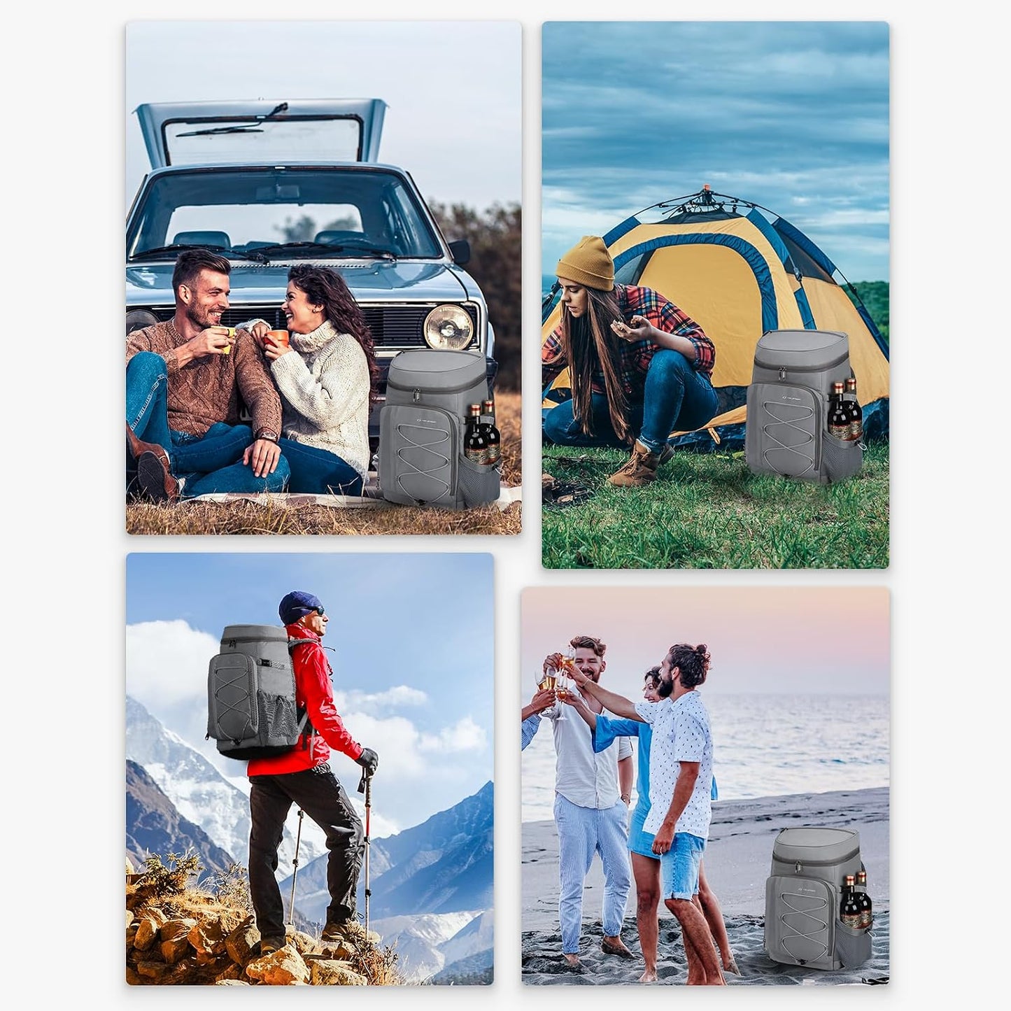 Cooler Backpack,35 Can Backpack Cooler Leakproof,Insulated Soft Cooler Bag,Camping Cooler,Beach Cooler,Ice Chest Backpack,Lightweight Travel Cooler Lunch Backpack for Hiking,Shopping
