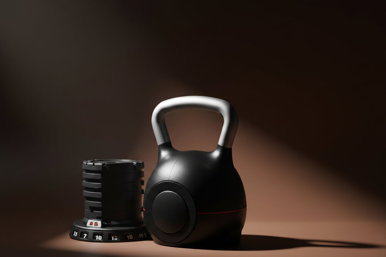 Kettlebell, Adjustable Kettlebell with 7 Weight Levels (3.5, 7, 10, 13, 16, 19.5, 22.5 Lbs), Die-Cast Aluminum and ABS Material, for Grip Strength Training, Full-Body Workout & Cross-Training