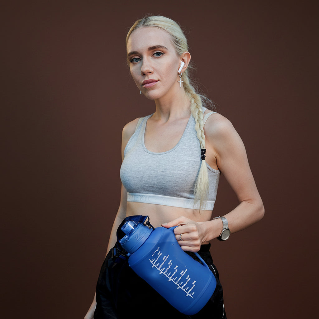 2L/64Oz Silicone Water Bottles Collapsible Travel Water Bottle Roll up Foldable Water Bottles with Straws Travel Camping Hiking