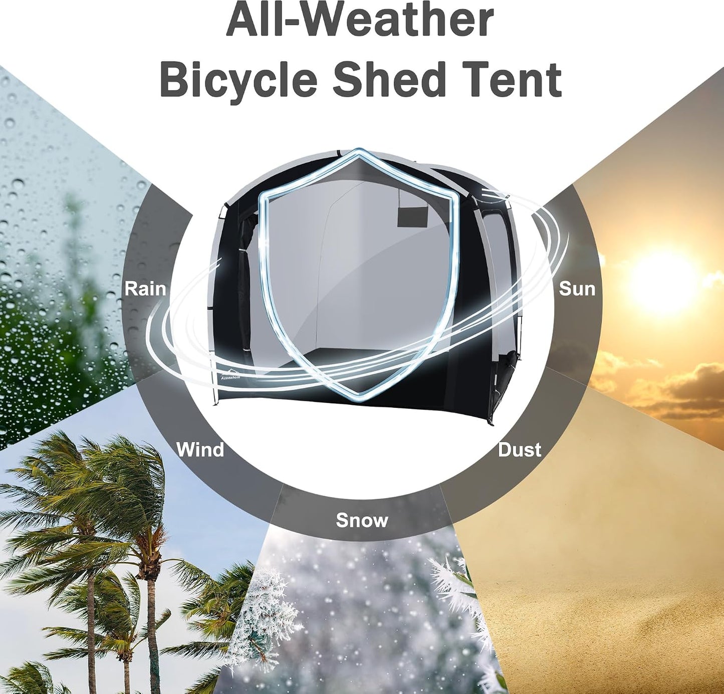 Bike Storage Shed Tent Waterproof Outdoor Side Access Portable XL | for Motorcycle Garden Tools Lawn Mower, Protects Bicycle, Compact Storage, Durable Water Resistant Material Outdoor Shelter
