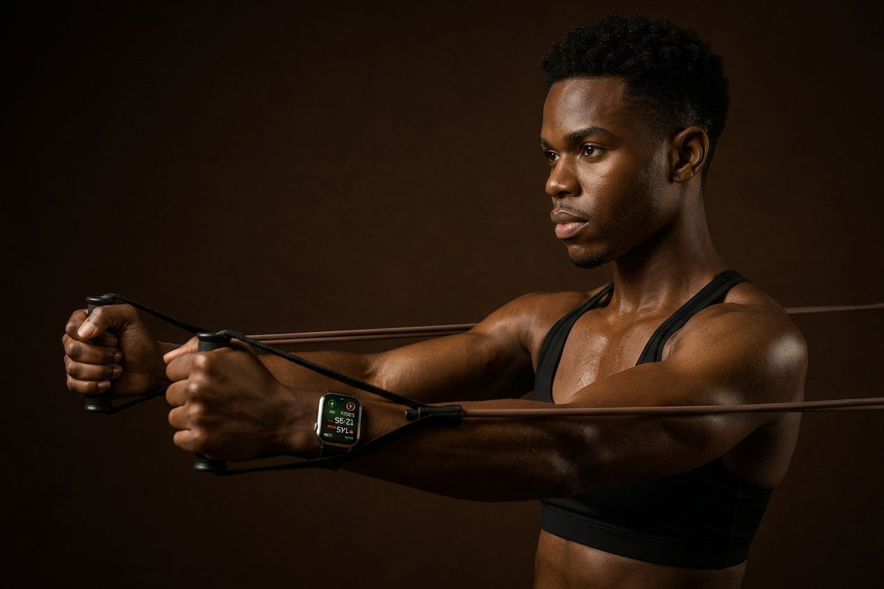 Man checking SmartFit Slim activity tracker display