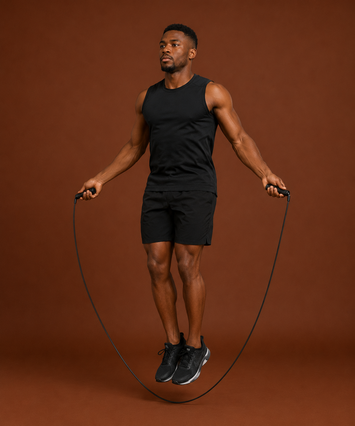 Athlete using heavy-duty resistance rope for training