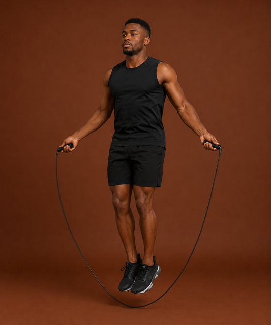 Athlete using heavy-duty resistance rope for training