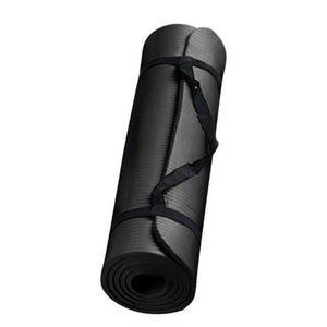 Large non-slip yoga and fitness mat - full product view black