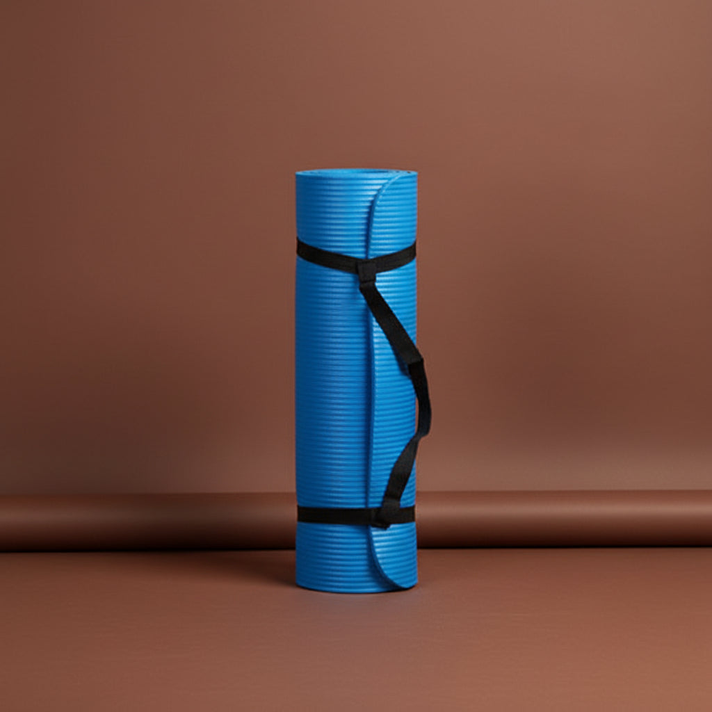 Large non-slip yoga and fitness mat – flat lay detail