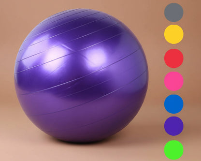 Purple exercise balance ball with colour options shown