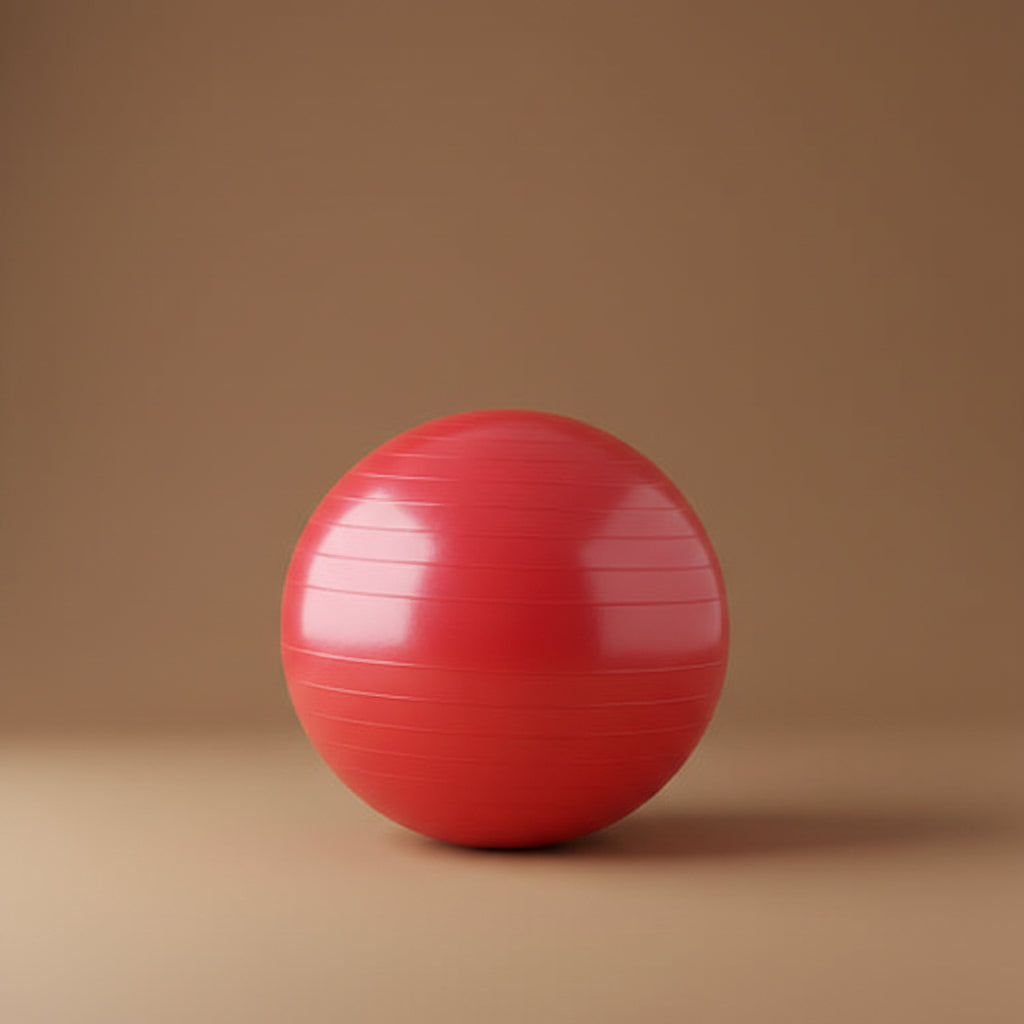 Person using balance ball for core exercise