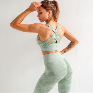 -piece camo seamless yoga set for women - product overview